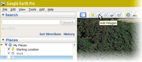 Google Earth polygon tool
