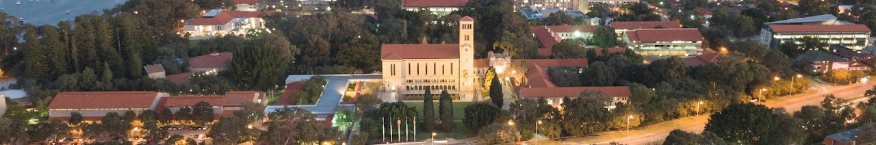 Aerial view of north section of UWA campus centred on Winthrop Hall