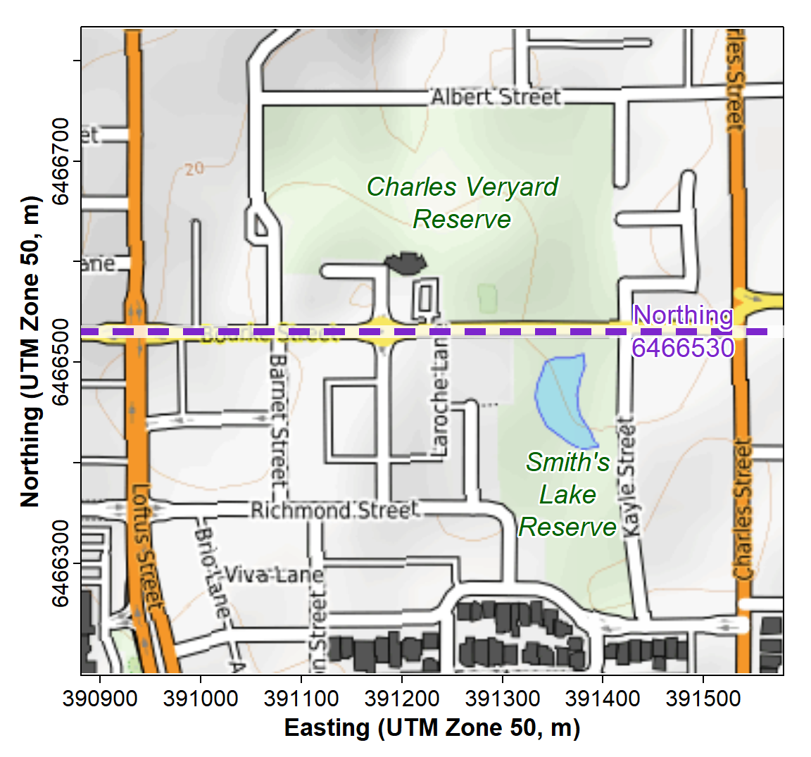 Figure 1: Map showing locations of Charles Veryard and Smiths Lake Reserves, North Perth, Western Australia.